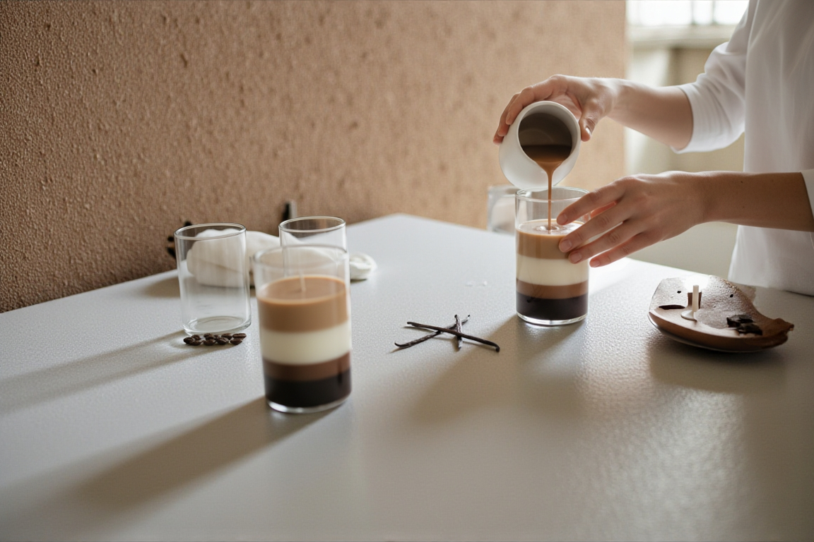 Aventuriini-kerroskynttilä: Kun kakku inspiroi | Aventurine Layered Candle: When Cake Inspires