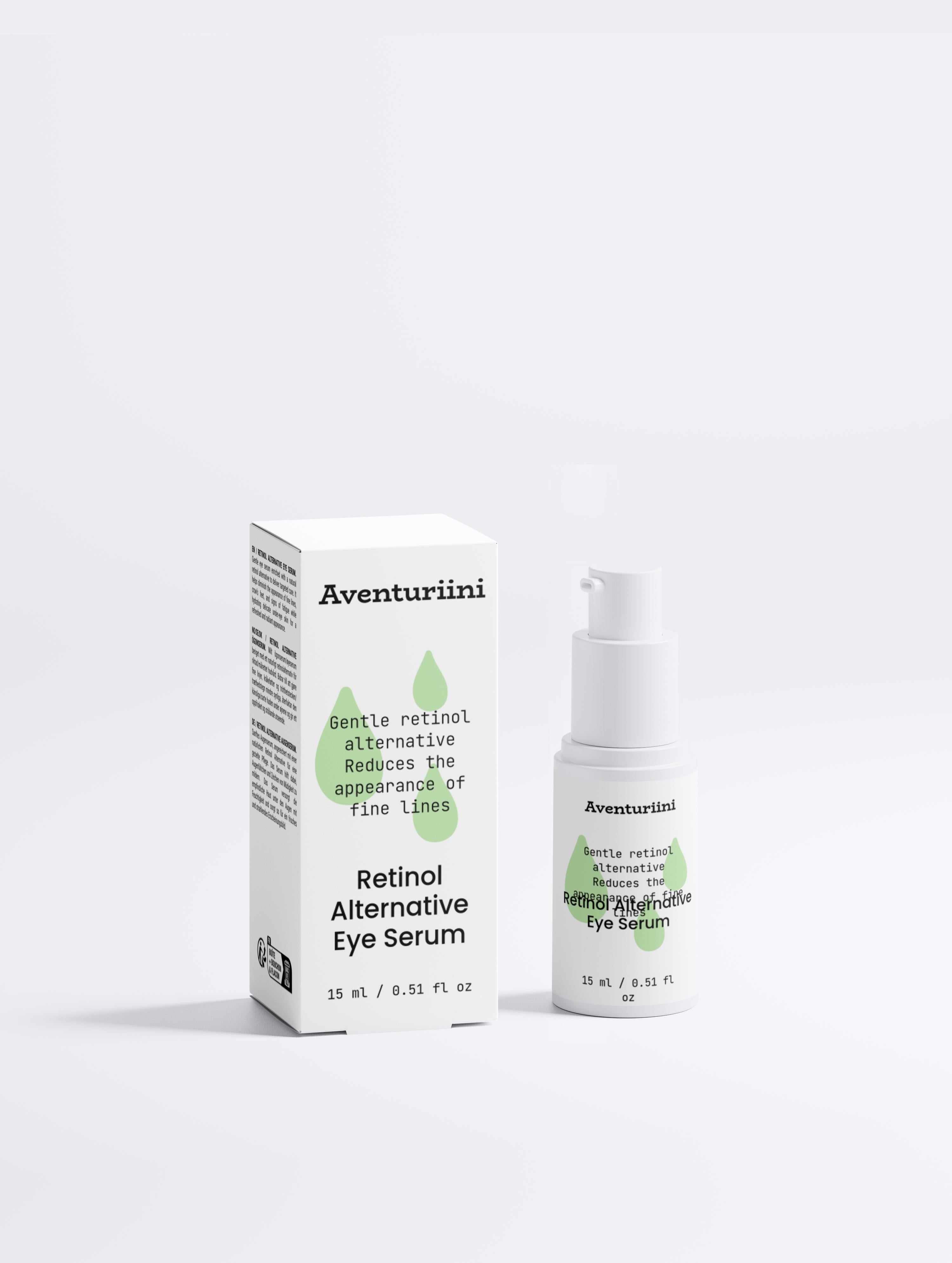 "Retinol Alternative Eye Serum 15ml for reducing fine lines and dark circles around eyes"