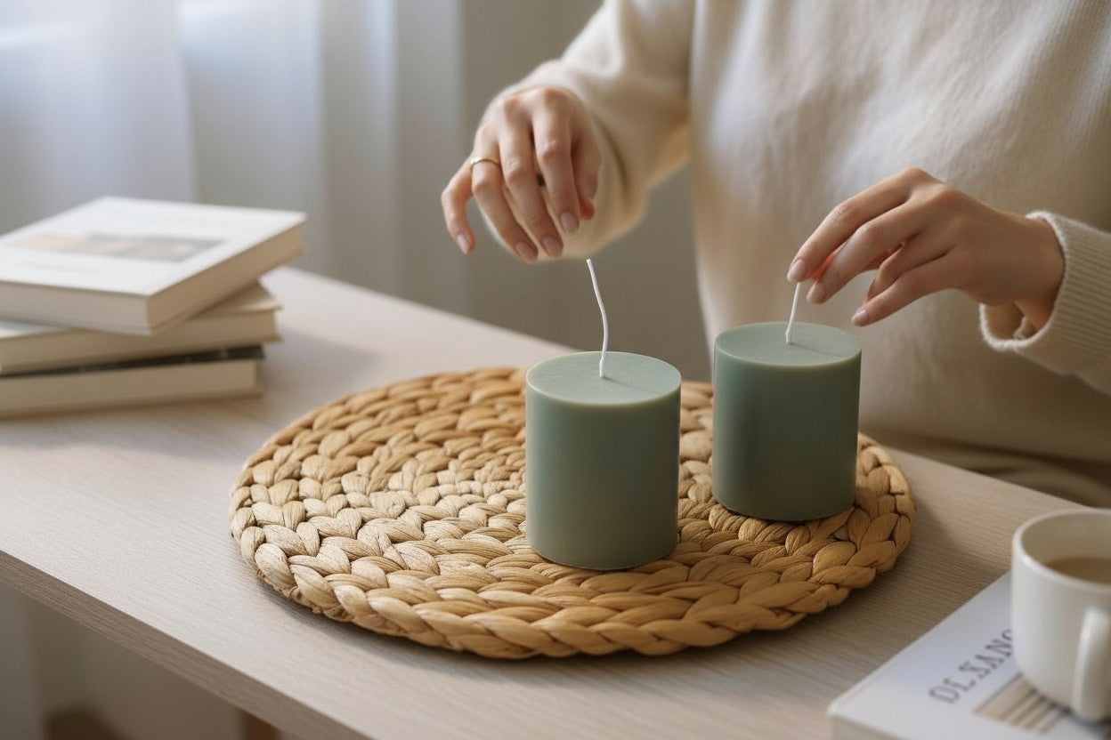 Aventuriini Pillar Candle 9x9cm - 250ml