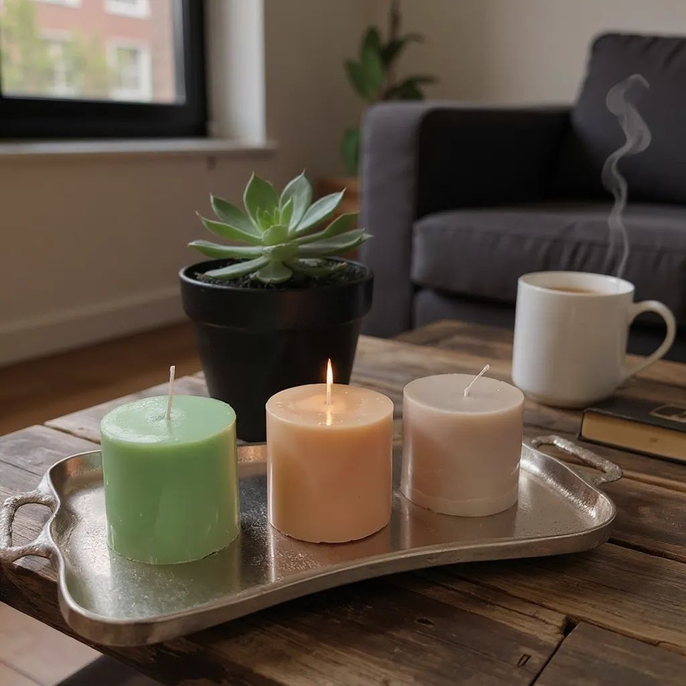 Aventuriini Pillar Candle 9x9cm - 250ml