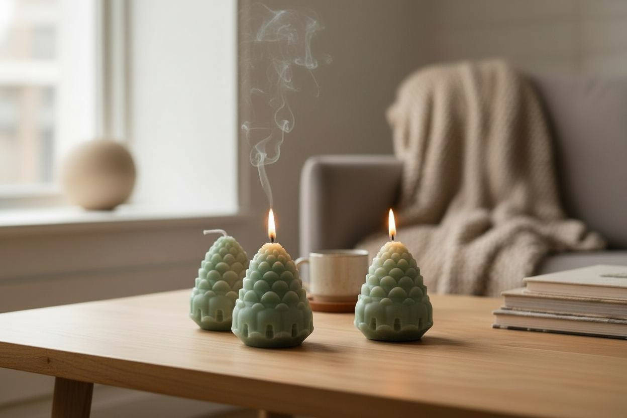 Aventuriini Pine Cone Candle Gift Box - 3 Pieces