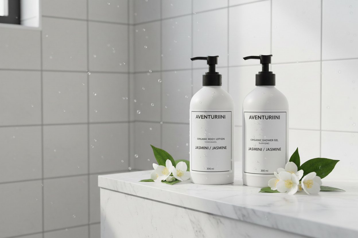 Aventuriin  shower Gel Jasmine 300ml  in the bathroom 