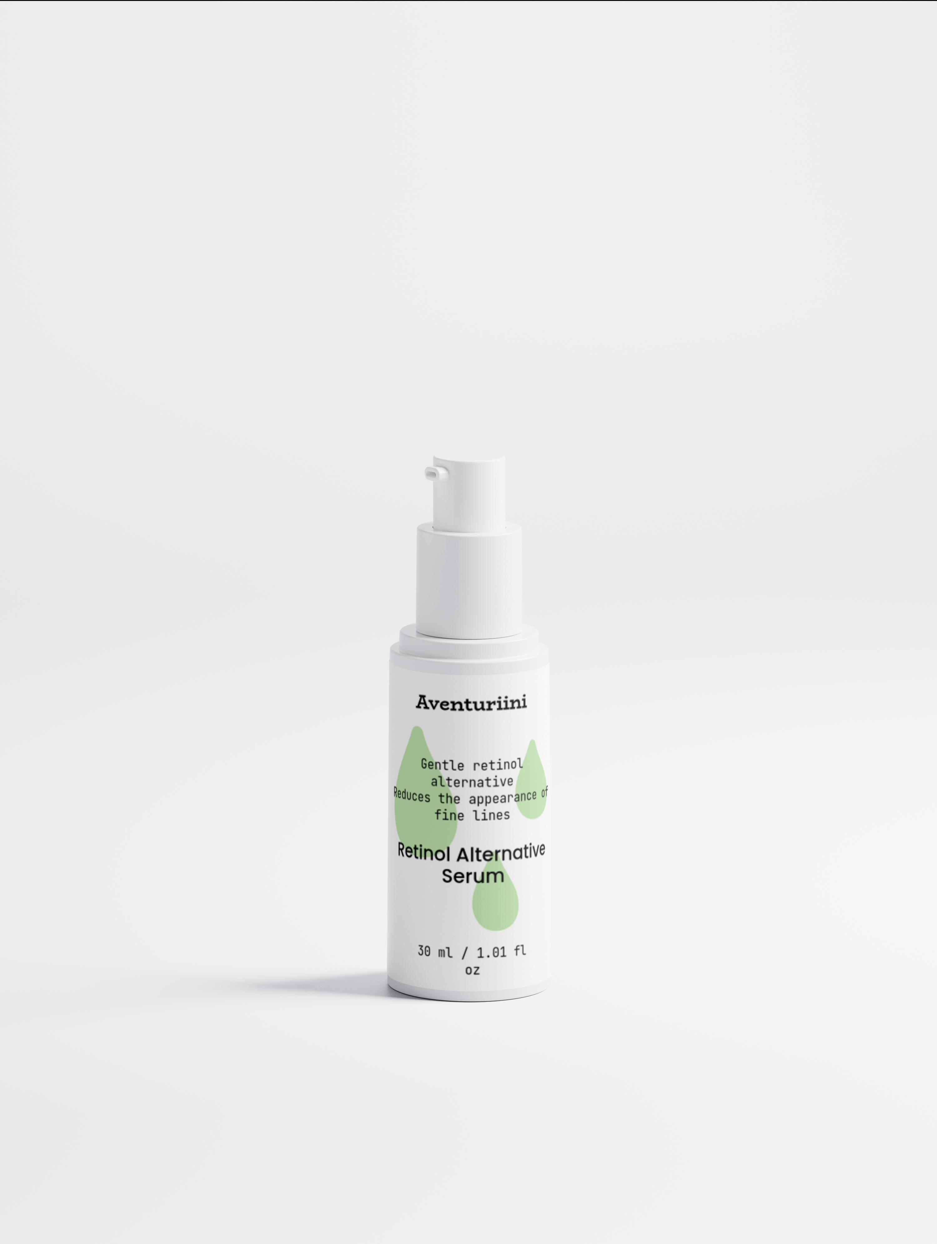 "Lightweight retinol alternative serum texture for reducing fine lines, dark spots, brightening and hydrating skin"