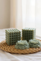 Pine Green Candle Set - Handcrafted 5 Pieces