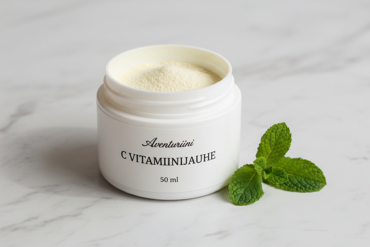 Aventuriini C-vitamiinijauhe 50ml
 Aventuriini - Vitamin 50ml  C-Powder natural skincare, effectively renews the skin