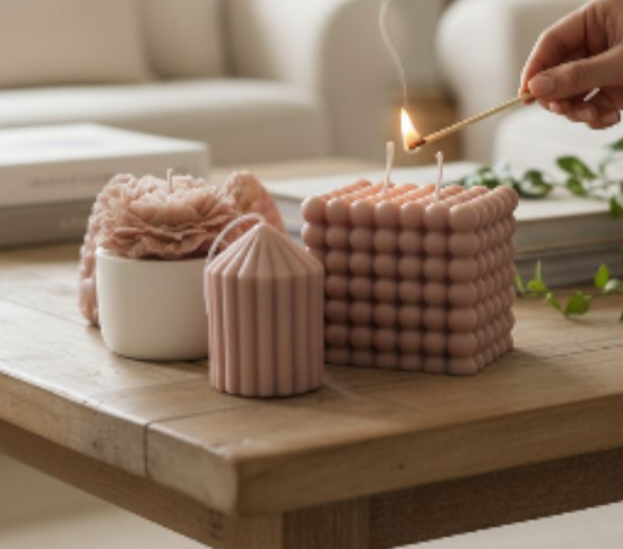 Aventuriini Old Rose Candle Set