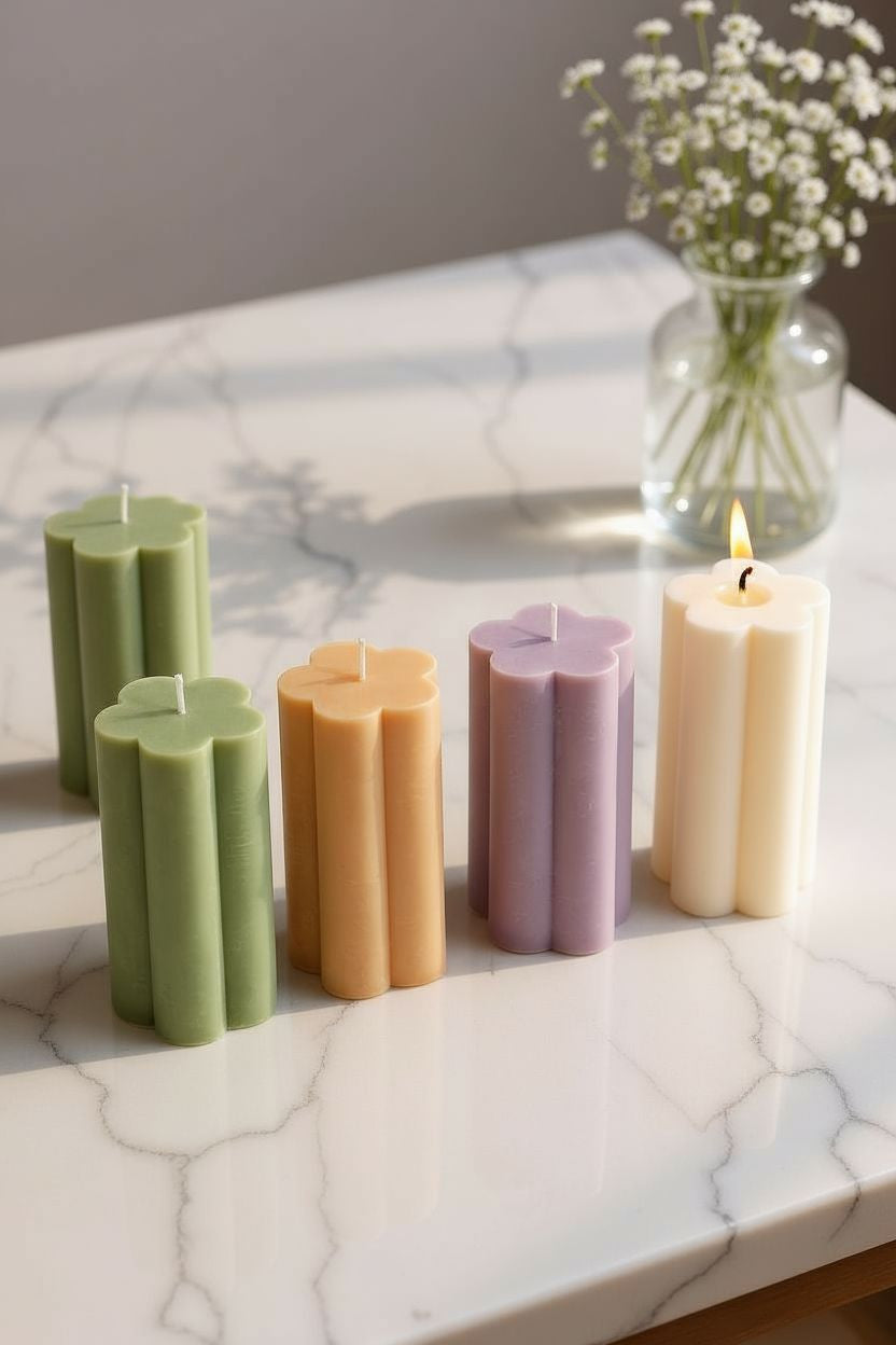 Aventuriini Flower Candles - 3 Pieces