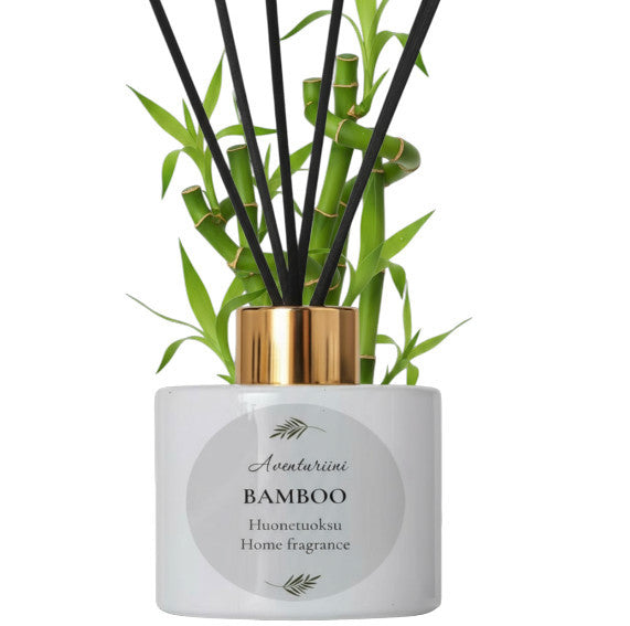 "Home fragrance Bamboo 125ml in glass bottle with bamboo sticks, Aventuriini"